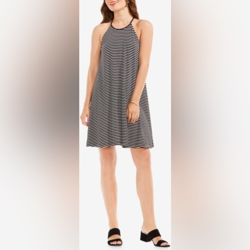 NWT Vince Camuto B&W Striped Dress Petite XS - Picture 1 of 12